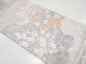 アンティーク　菊に枝梅・桜模様織り出し袋帯（材料）